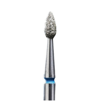 Staleks Diamond nail drill bit, "flame" , blue, head diameter 2 mm/ working part 6 mm - BYŪTI