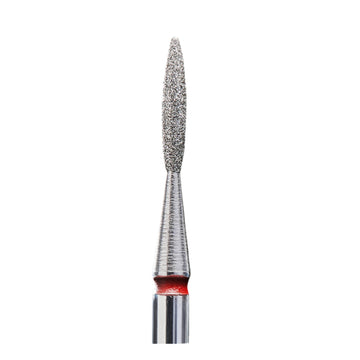 Staleks Diamond nail drill bit, "flame" , red, head diameter 1.6 mm/ working part 8 mm - Lash Look